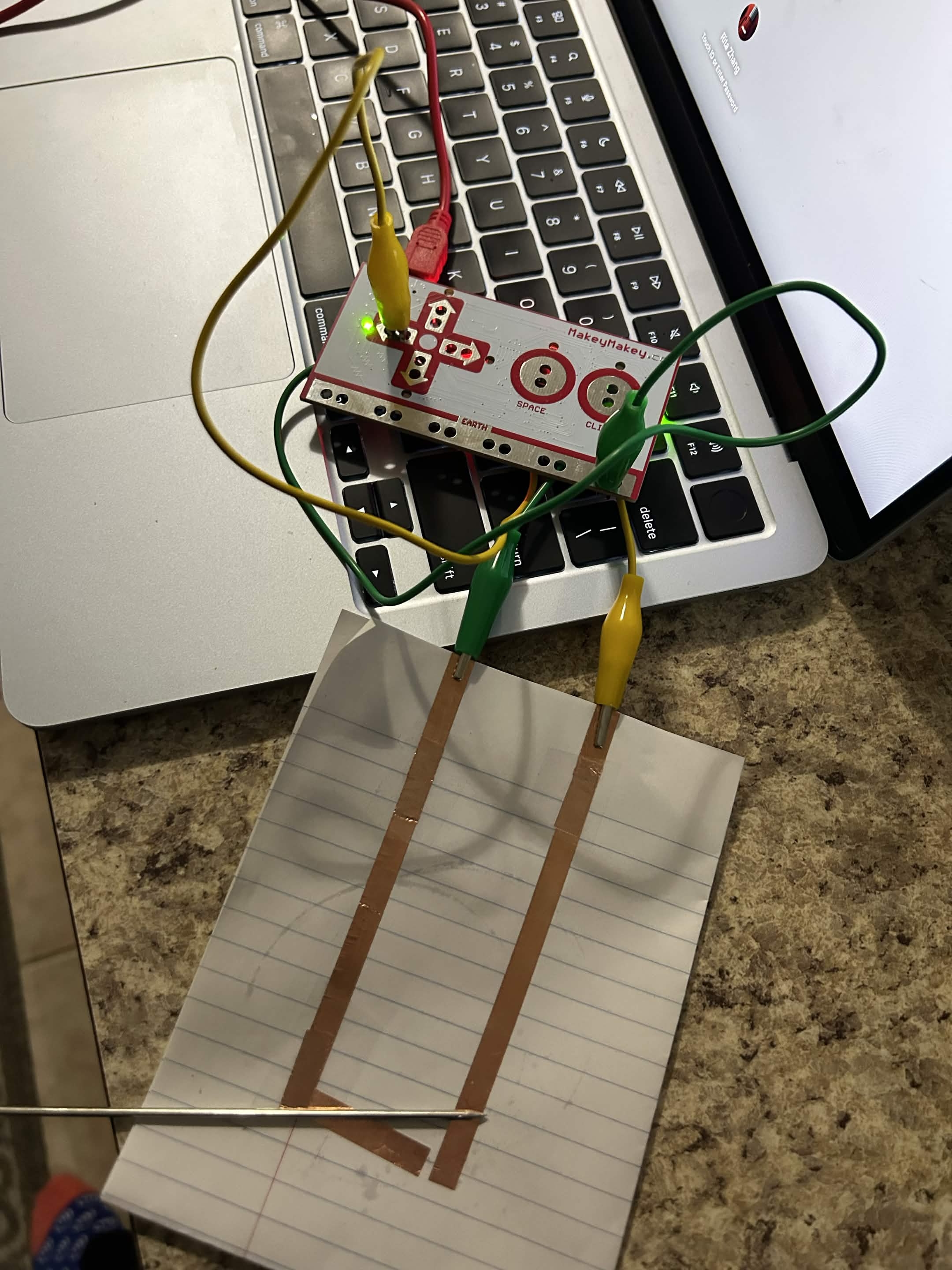 I closed the circuit with a clump of metal.