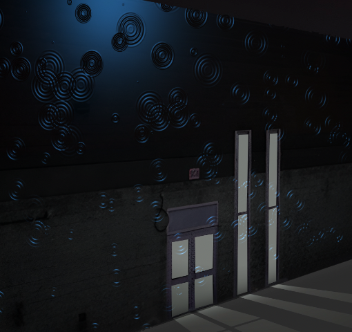 Shatter effect on the wall.