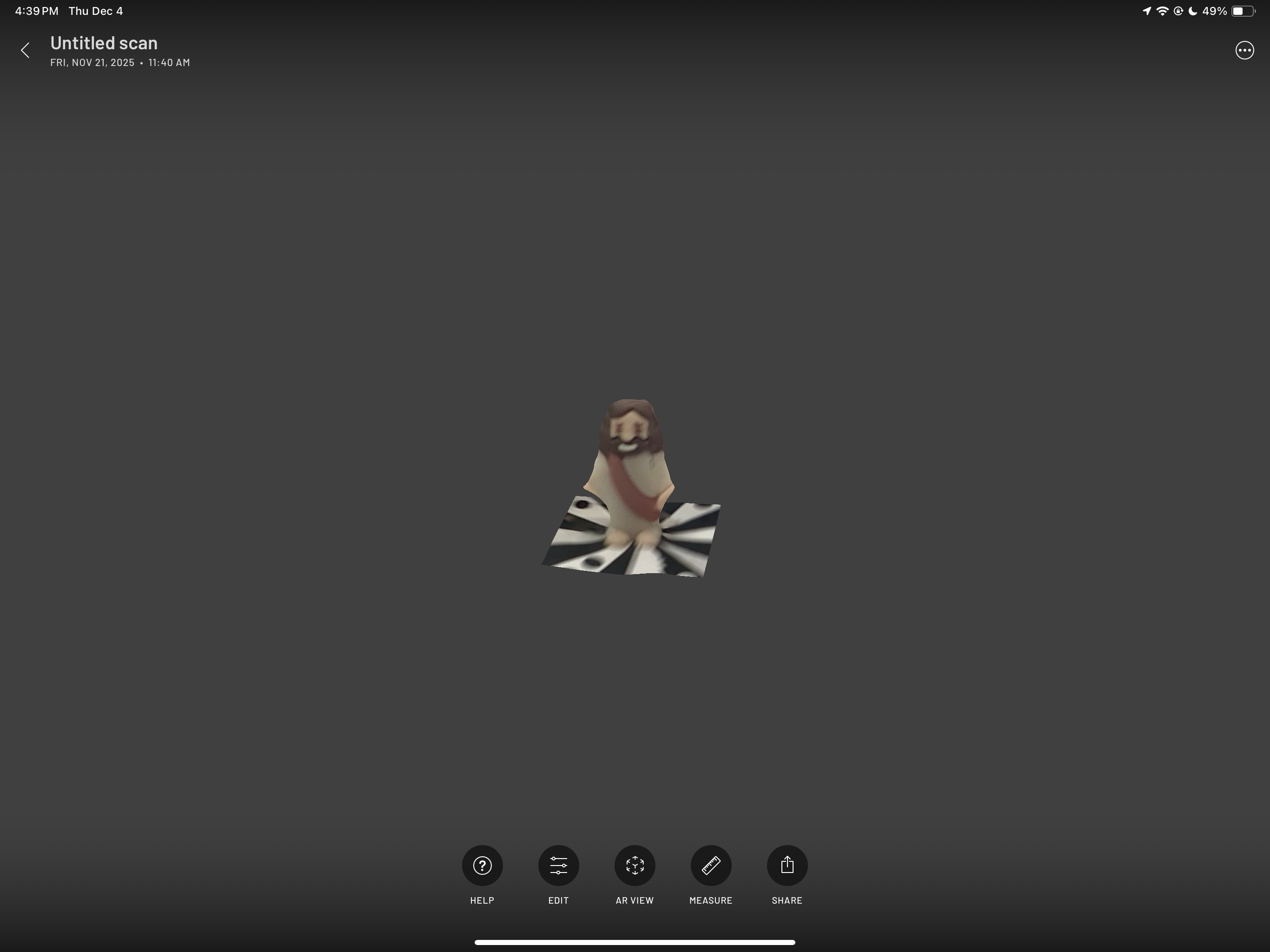 This is a front facing scan of my small Jesus figurine.